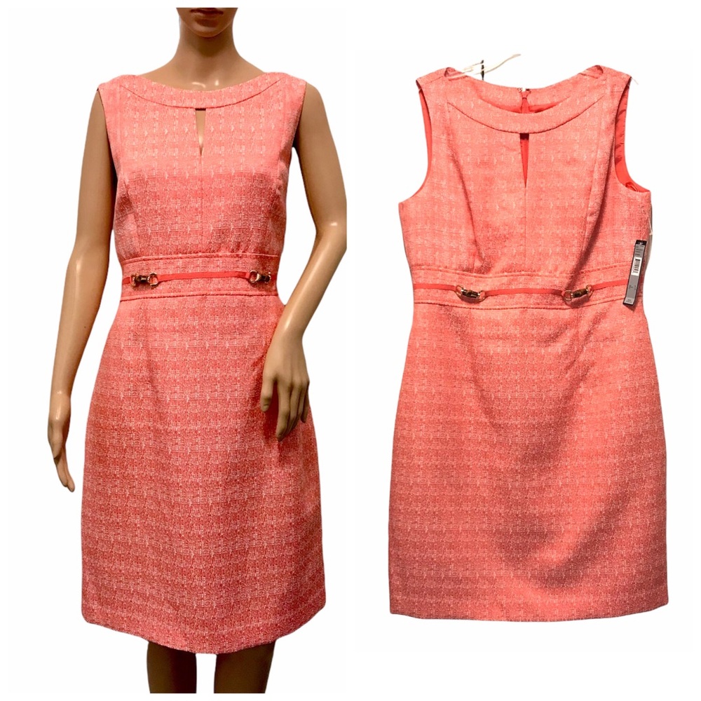 TAHARI-LEVINE STUDIO SLEEVELESS DRESS BUCKLE WAIST